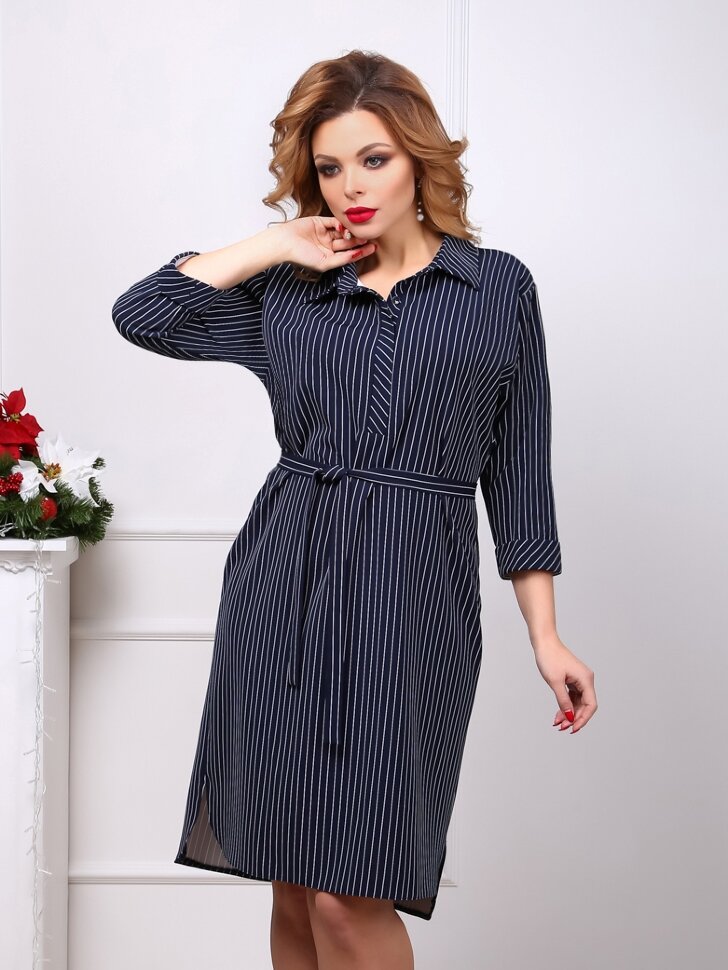 Платье 088/1, синий с полоской