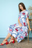 Платье 169/2, голубой/цветы
