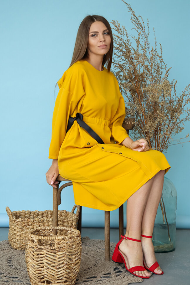 Платье 222/1 горчичный