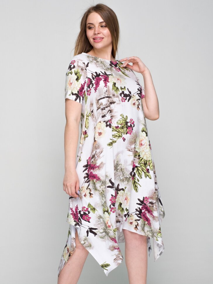 Платье 169/3, лимонные/цветы