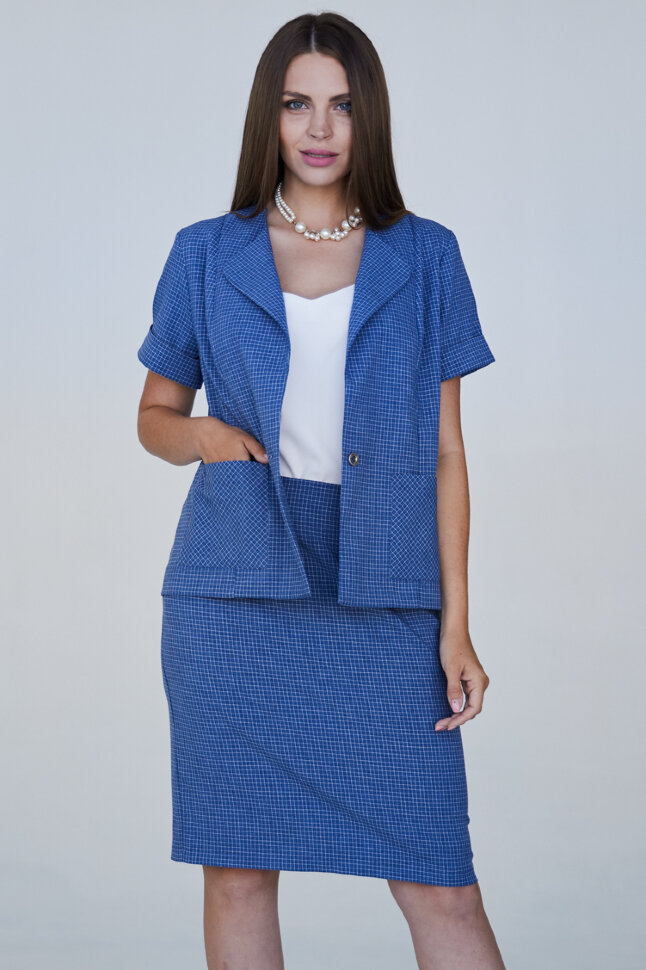 Костюм 2-194/3 ночная синь/клетка