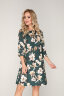 Платье 097/4 зеленый/цветы