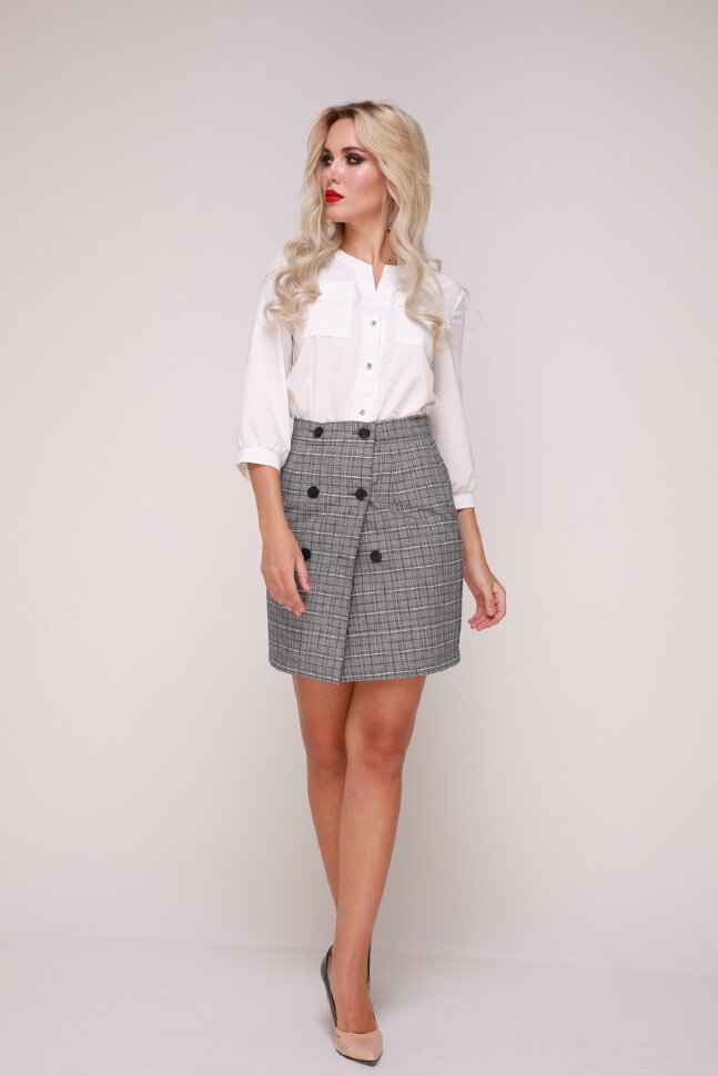 Юбка 203/2 серый/клетка