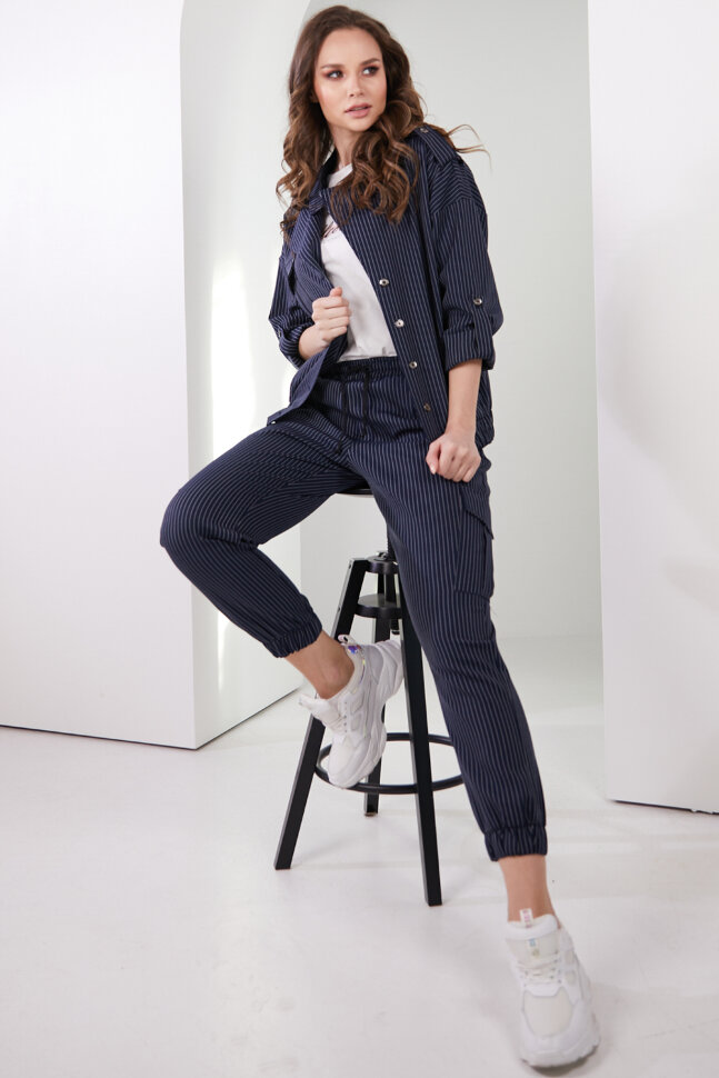 Костюм 2-387/4, темно-синий/полоска