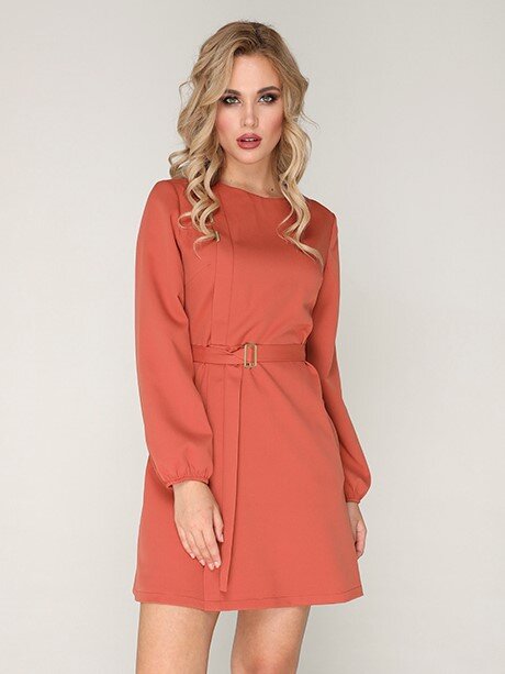 Платье 219/1-УЦ терракотовый