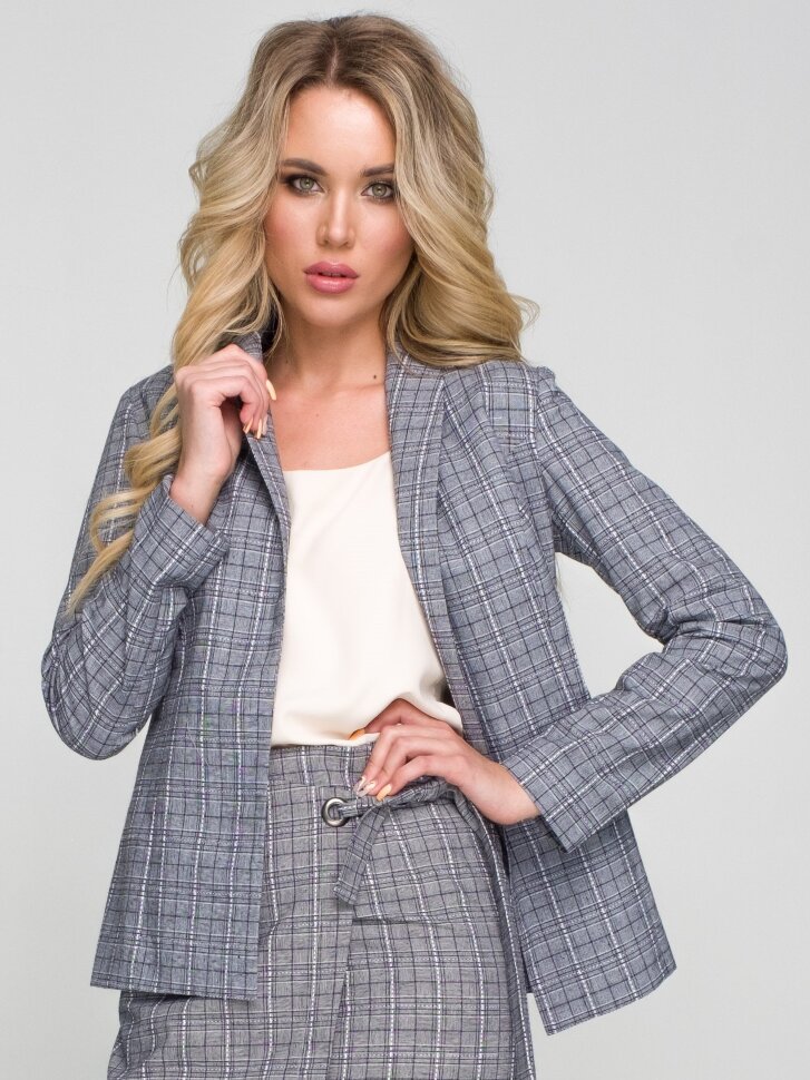Жакет 189, серая клетка