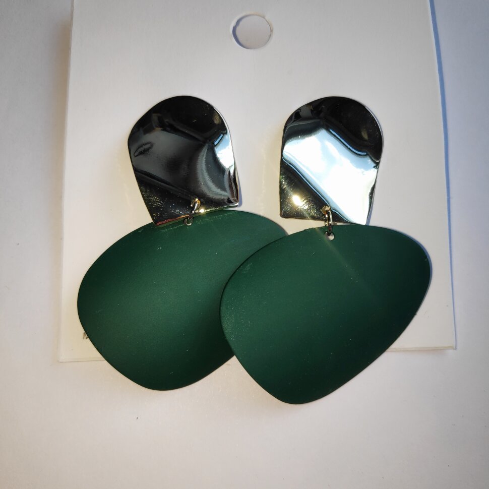 Серьги зелёный/золото