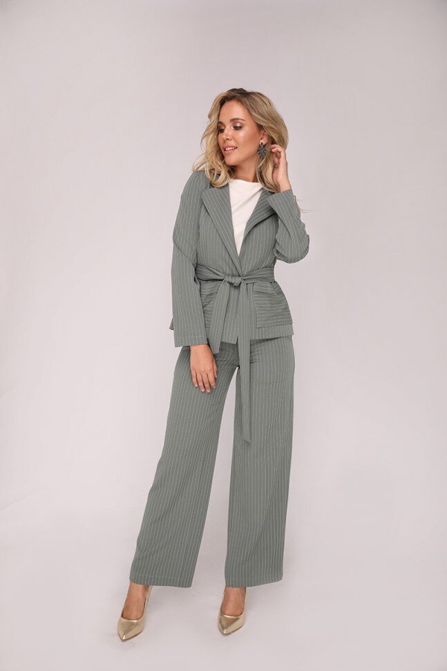 Жакет 194/1 фисташка/полоска