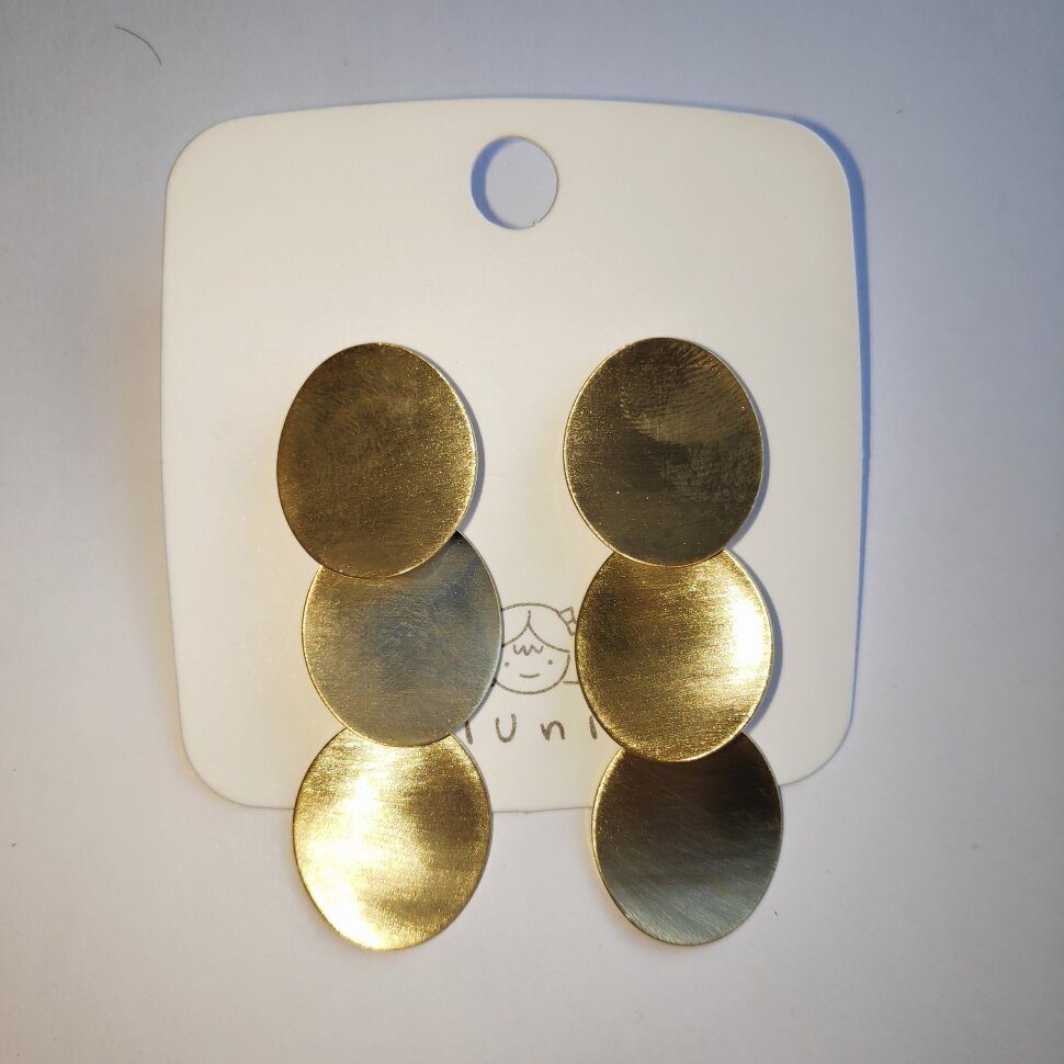 Серьги 3 монетки/золото