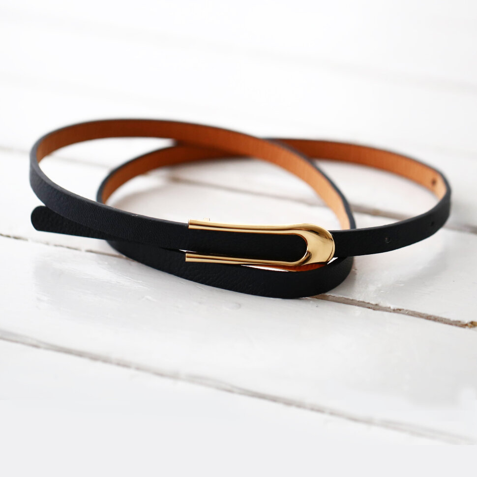 Ремень 001, черный/золото