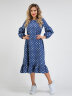 Платье 210/1 синий/горох