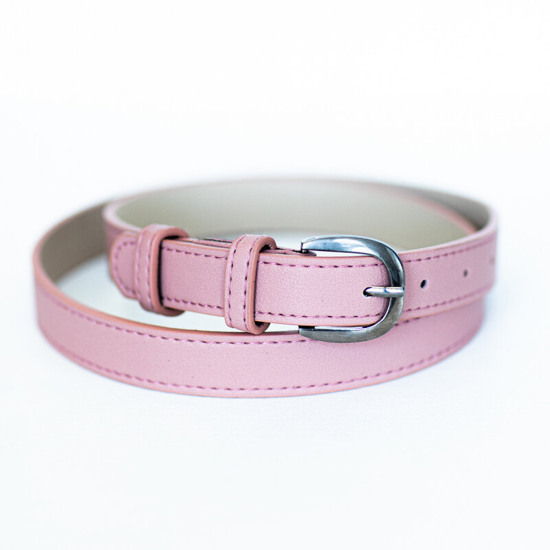 Ремень 005 розовый/серебро