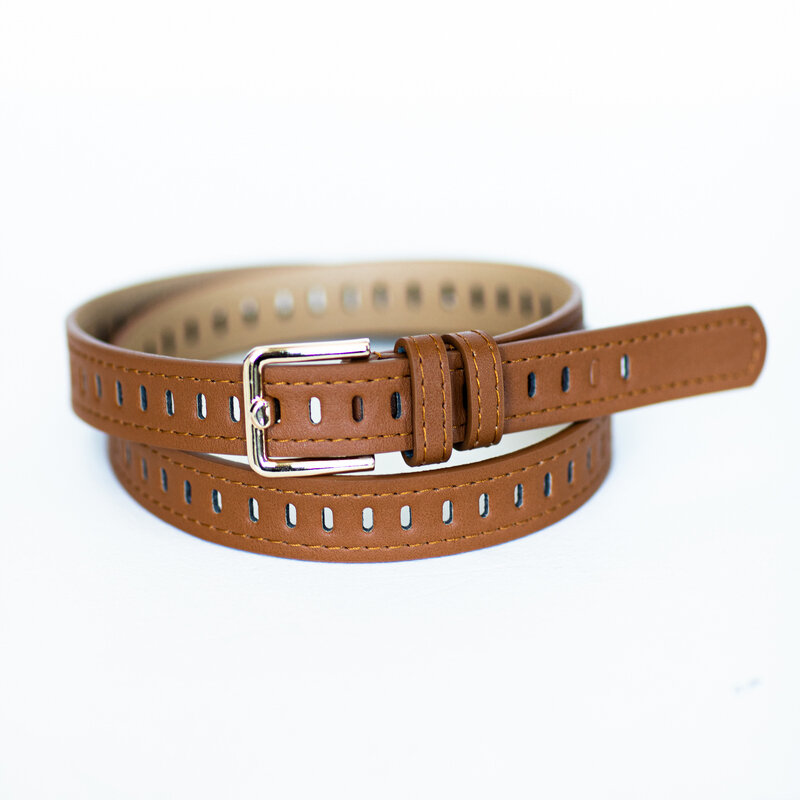 Ремень 006 кэмел/серебро