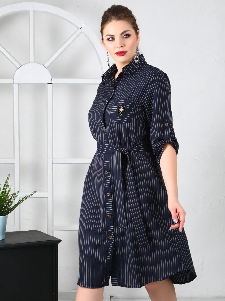 Платье 135, синий/полоска